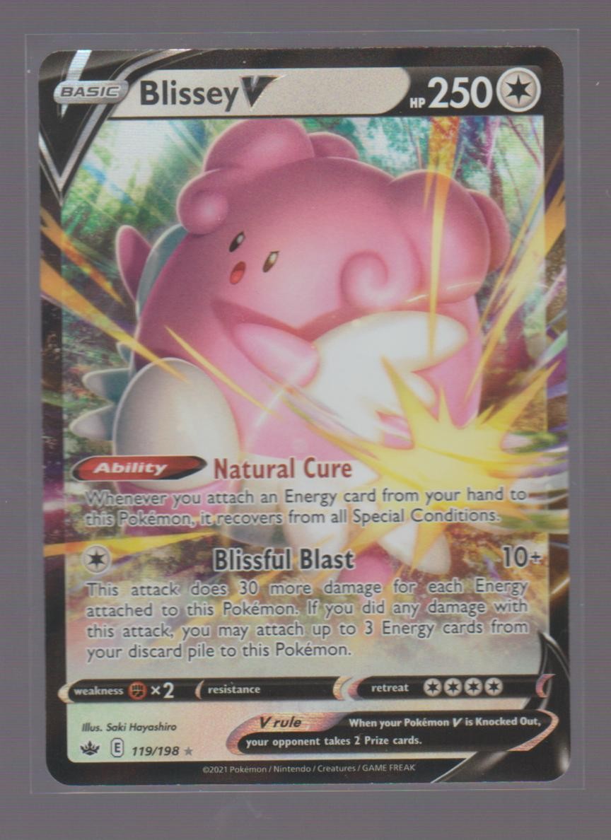 BLISSEY V 119/198 HOLO V RARE CHILLING REIGN POKEMON HOLO NEAR MINT