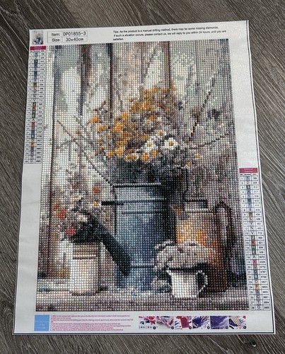 Diamond Painting Finished Completed 3D Wall Art 12x16” Floral WILD FLOWERS - Afbeelding 11 van 11