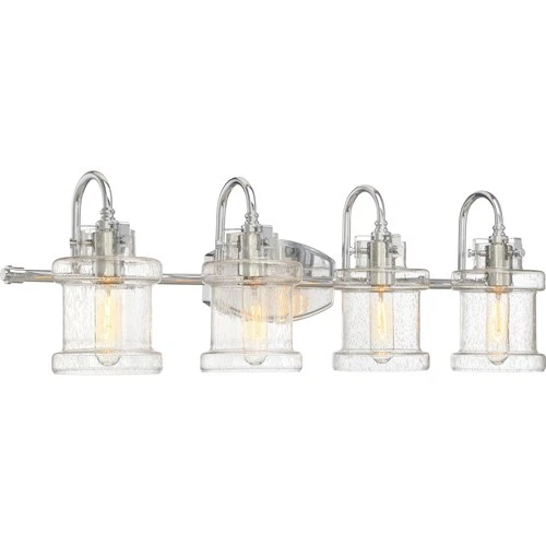 Quoizel DNY8604 Nickel Danbury 4-Light 32"W Bathroom Vanity Light - Picture 7 of 10