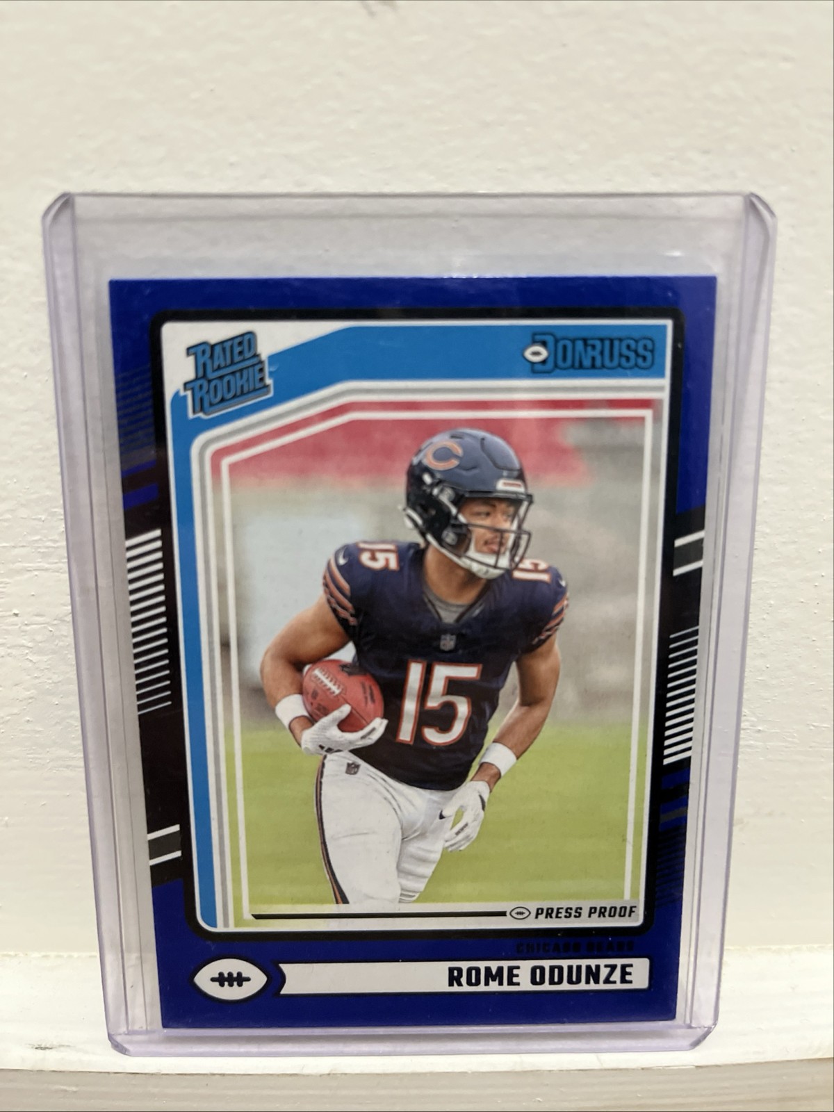 2024 Panini Donruss - Rated Rookie Rome Odunze #309 Blue Press Proof (RC)