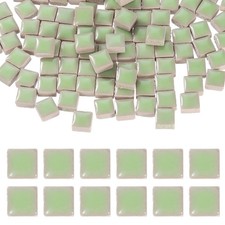 9mm Square Mosaic Tile, 300g Ceramic Mosaic Tile Bulk, Grass Green