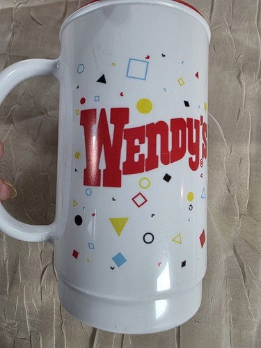 Vintage RARE 1980s Wendy’s Old Fashioned Hamburgers Spill-Proof Coffee Mug