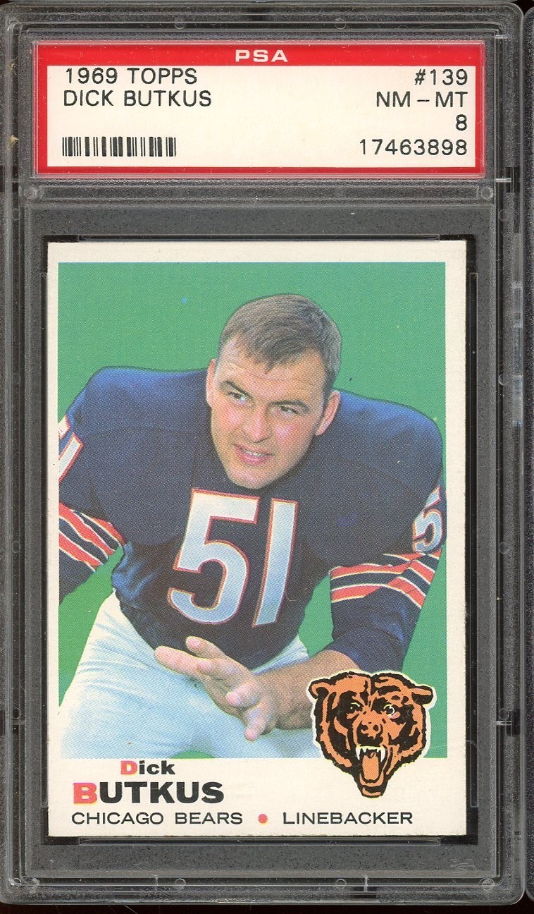 1969 Topps Football #139 Dick Butkus PSA 8