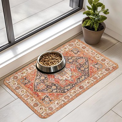 Dog Food Mat for Floors Waterproof Quick Dry Pet Placemat Cat Feeding Bowls M...