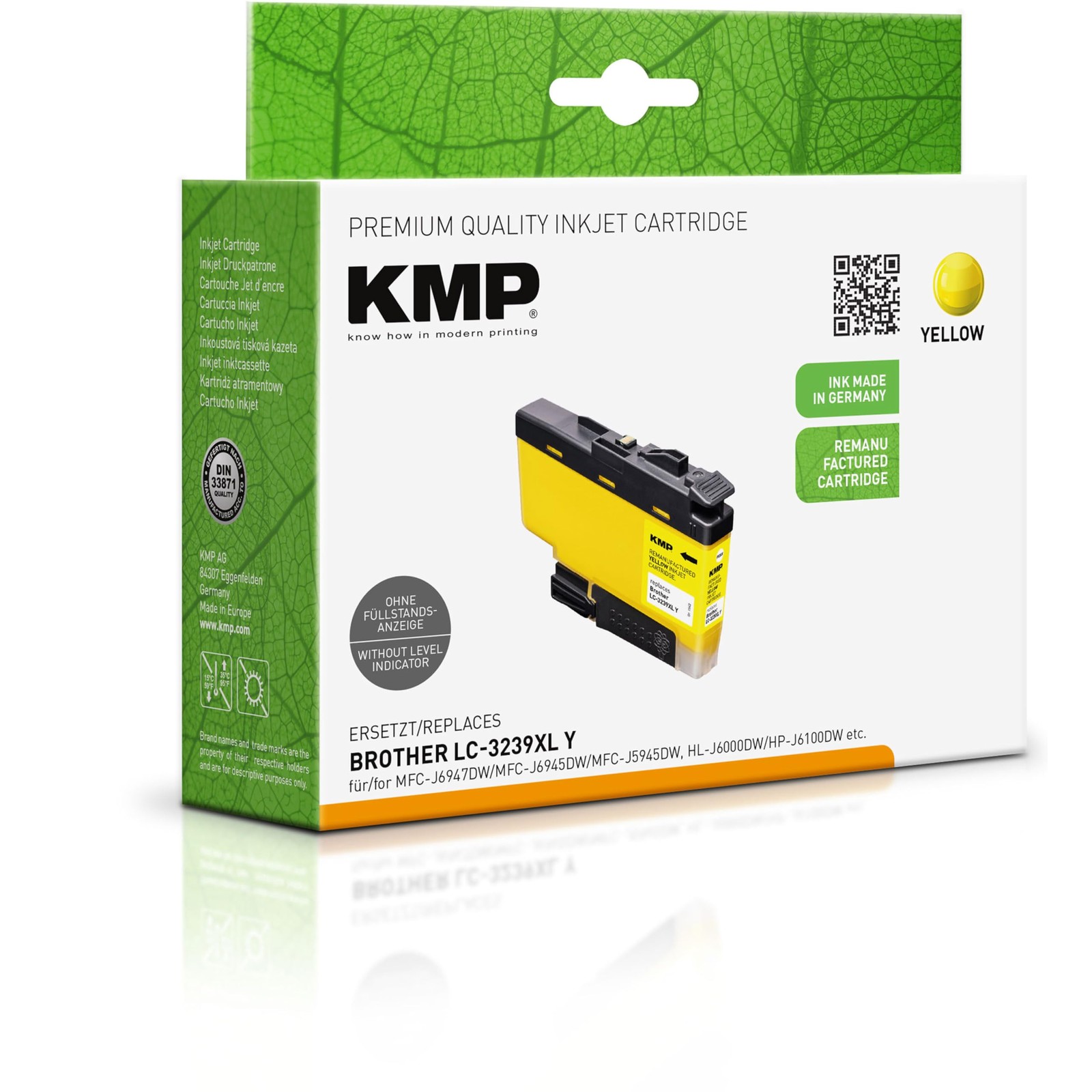Картридж с чернилами KMP для Brother LC3239XLY Yellow - 15434009 - для Brother MFC-J69 7490₽