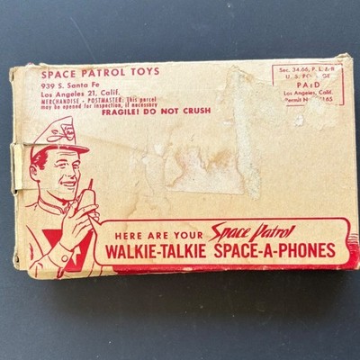 Vintage 1950s Space Patrol Walkie Talkie Space-A-Phones Toy Set  Original Box