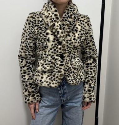 DDP Killah Faux Fur Jacket vintage fitted animal Print leopard y2k