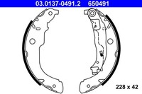 ATE Bremsbackensatz 03.0137-0491.2 FüR DS Peugeot CitroËN DS3 C3 207 SW 208 1 2