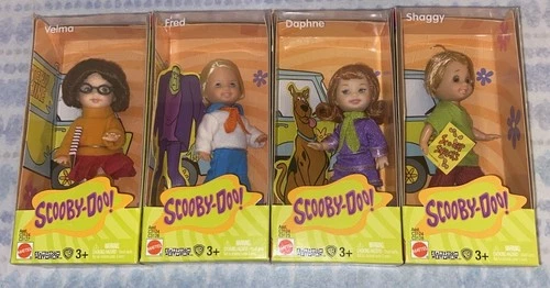 2003 Barbie Kelly Scooby Doo 4 Dolls Shaggy Daphne Velma Fred Plus Scooby NRFB