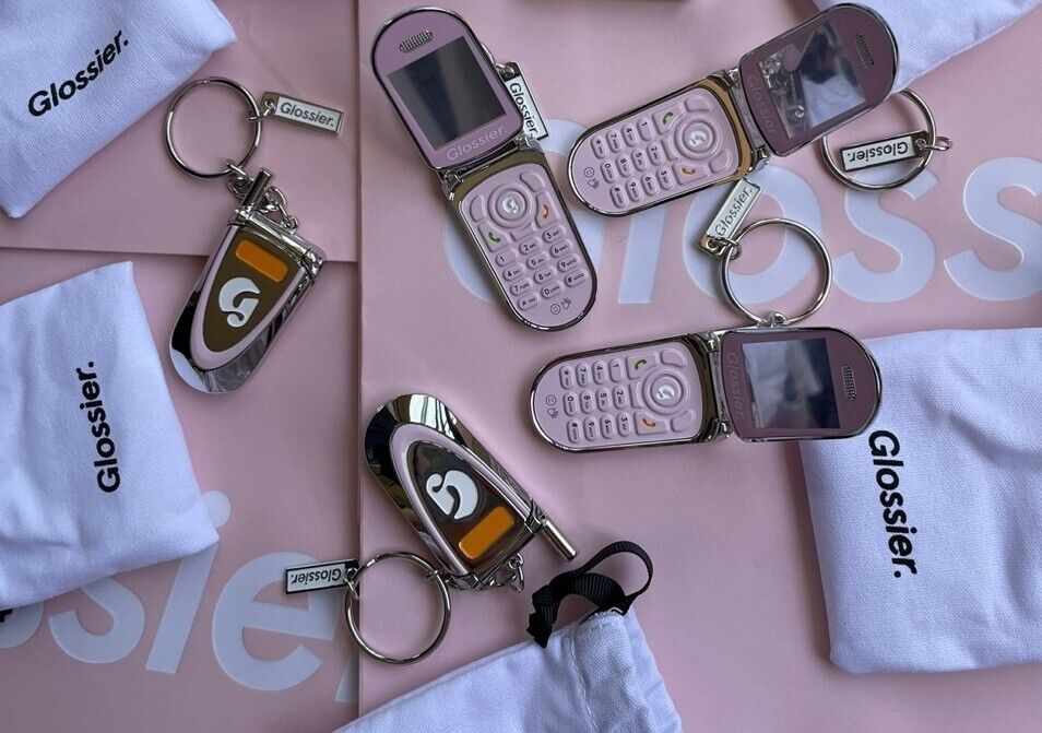 Limited edition Glossier LA Keychain Exclusive Flip Phone Limited edition Glossier LA Keychain Exclusive Flip Phone