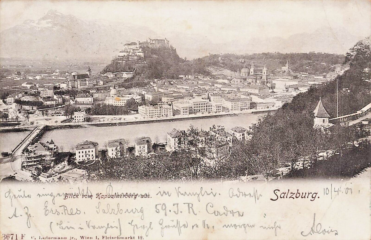 Austria~Salzburg-Blick vom Kapuzinerberg~1901 Ledermann Photo