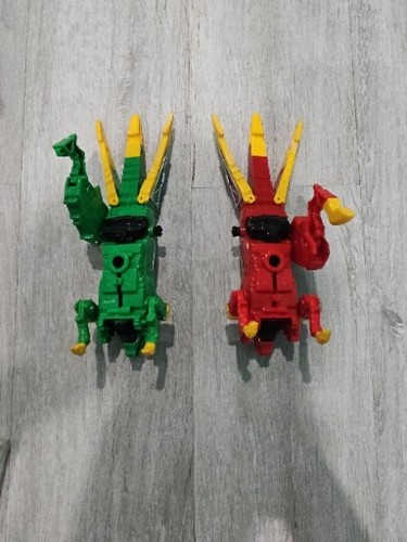 Power Rangers Dino Charge Green And Red Raptor Zord Both Missing 1 Leg - Picture 4 of 4