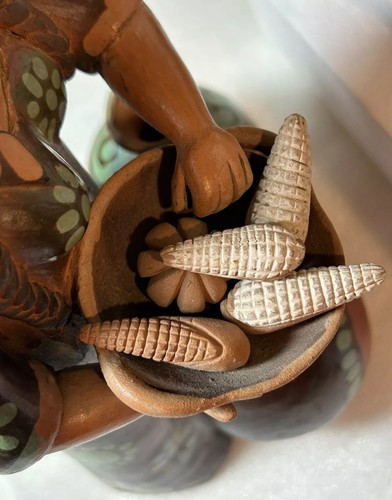 Chulucanas Peruvian Folk Art Fired Clay Figurines 12.5in Woman And 3 Burros VTG - Bild 16 von 22