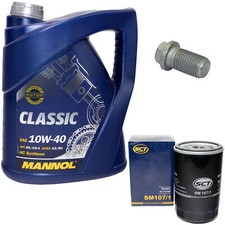 Motor&ouml;l &Ouml;lfilter SM107/1 10W40 5Liter + &Ouml;lablassschraube f&uuml;r Mercedes W201 C124