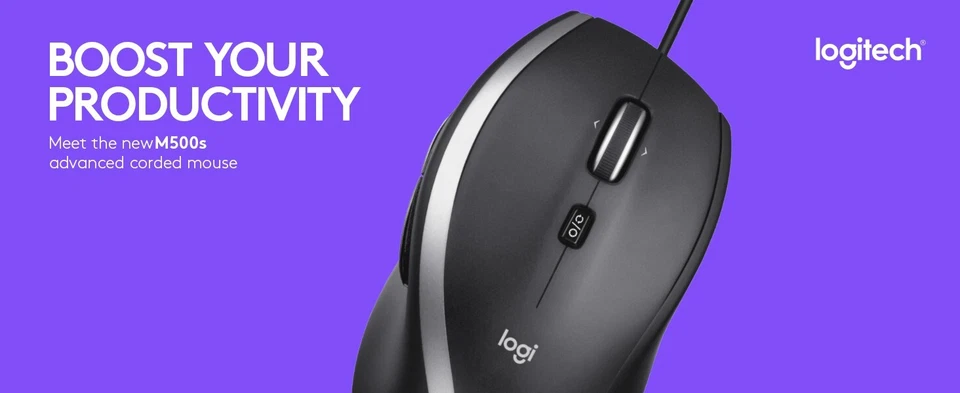 Logitech M500s Advanced Corded Mouse - optical 7 buttons PC / Mac / Laptop Black - Image 4 of 4