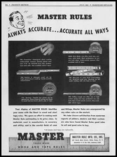 1947 Master Rule Mfg Co. Inc Oakland California Tape Measurers Vintage Print Ad