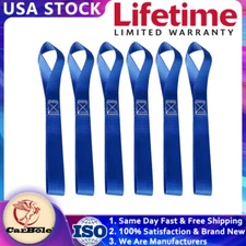 6 pcs Soft Loop Tie Down Straps Ratchet 4500LBS Heavy Duty Motorcycle Dirt Bike