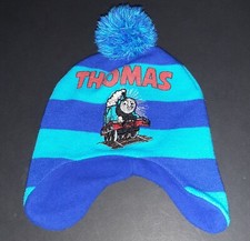 Thomas the Tank Engine Knit Hat Blue Red Embroidered fleece lining