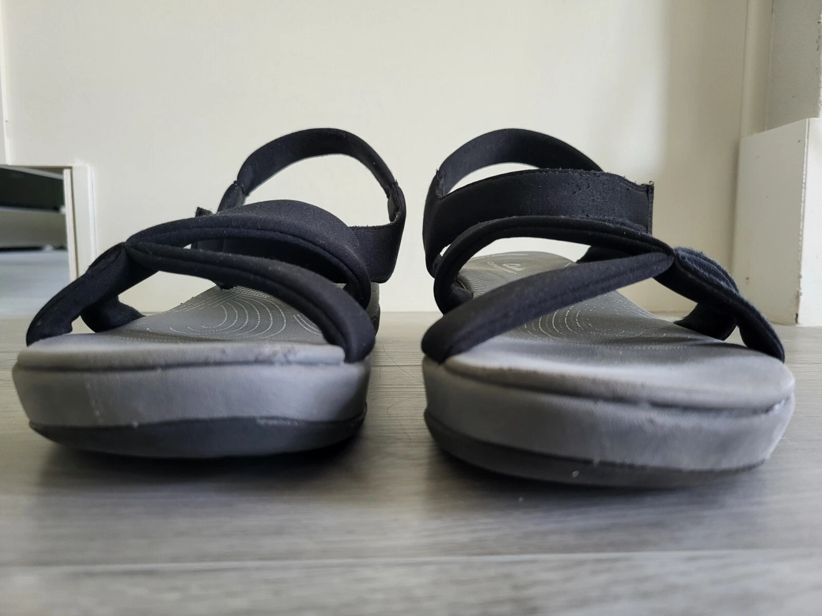 Cloudsteppers By Clarks sandalo donna taglia 11 tessuto nero morbido imbottito