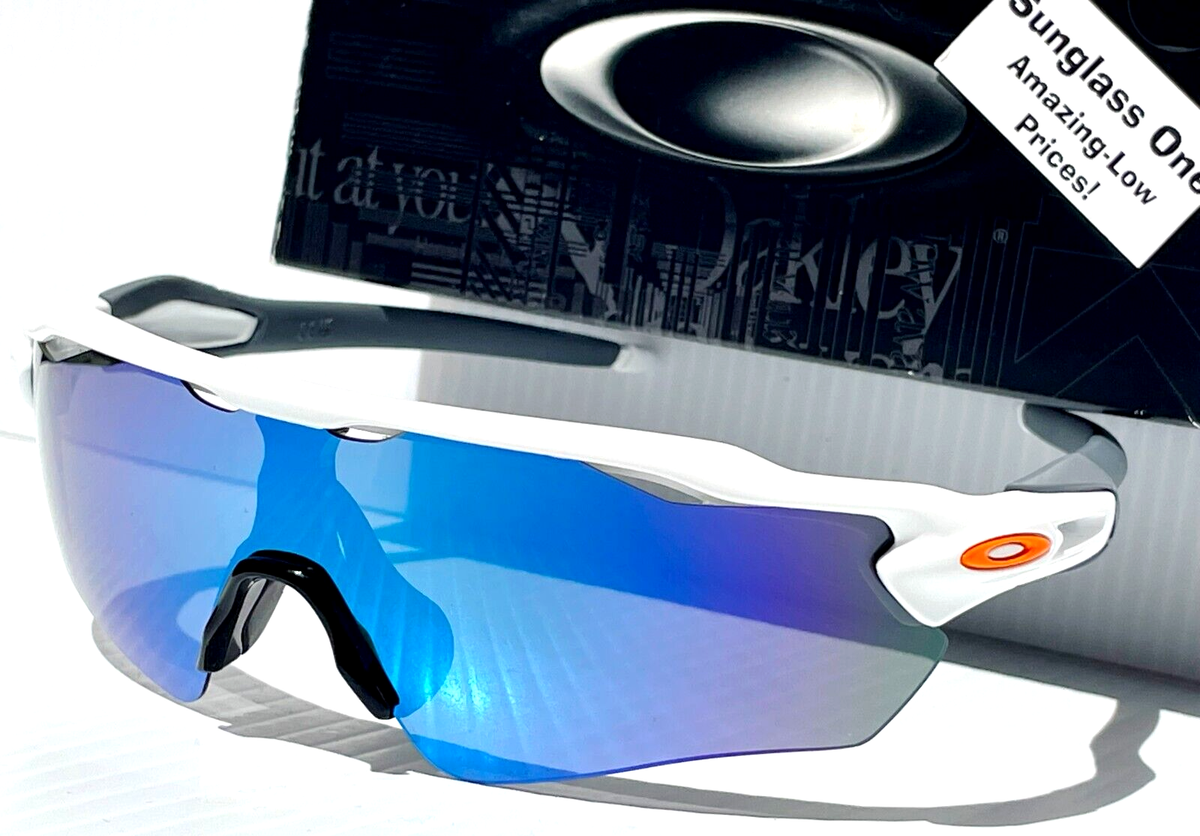 Oakley RADAR EV PATH White and Orange w POLARIZED Galaxy BLUE Lens