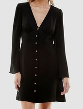Vestido para mujer B. Darlin junior negro manga campana cintura imperio talla 1/2