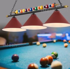 47" Hanging Pool Table Lights Fixture Billiard Pendant Lamp w/ 3 Metal Shades US