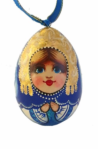 BOULE DE NOEL en bois peint rouge- Peinte par Kornilova EUR 42,00 - FR