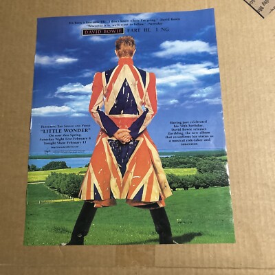Original 13 By 11  David Bowie Earthling Star Wars 1997 Album Ad FLYER