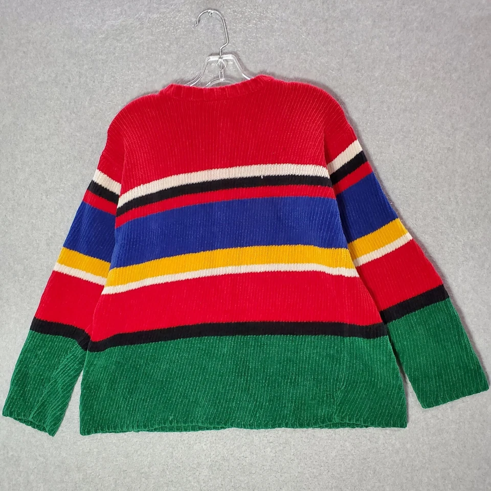Suéter masculino vintage Tommy Hilfiger vermelho colorblock logotipo malha pulôver - Imagem 4 de 4
