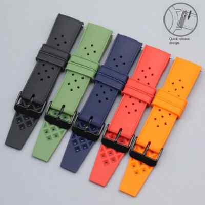 Rubber Silicone Watch Band Straps Mens Wristband 20/22mm Universal Quick Release