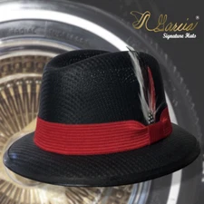 Classic Black W/ Red Lowrider Derby Style Garcia Signature Hat Original