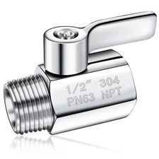 Shower Head Shut Off Valve 304 Stainless Steel Thread Water Flow Control Regulat