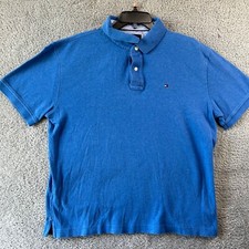Tommy Hilfiger Polo Shirt Men's XLarge Blue Short Sleeve Casual Classic Fit