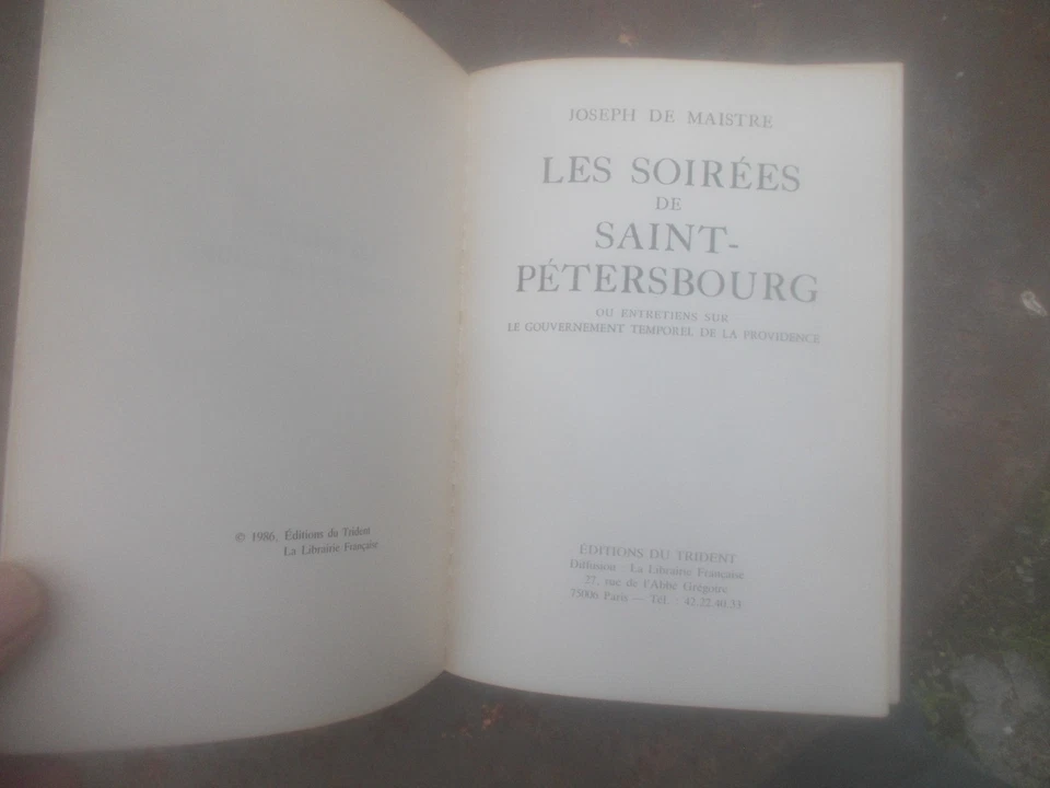 J. DE MAISTRE LES SOIREES DE SAINT-PETERSBOURG A 19€ ACH IMM FP COM MONDIAL RELA - Photo 2/4