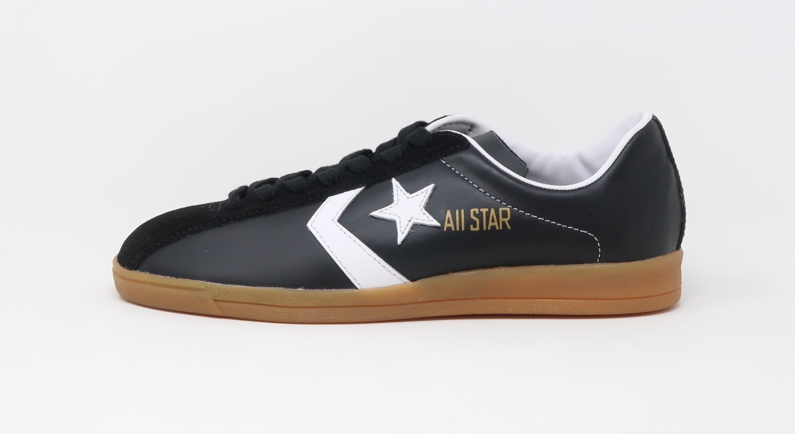 CONVERSE All Star Classic Trainer Ox Black Gum Faux Leather Men Women Shoes