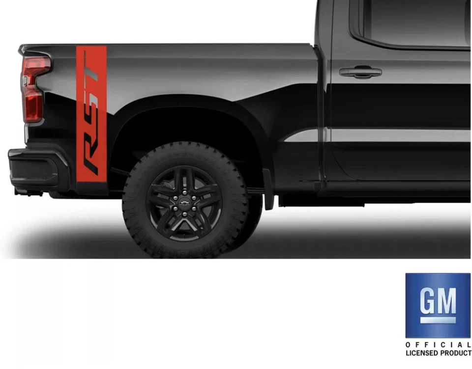 Juego de 2 calcomanías de plataforma trasera vertical Chevy Silverado 1500 RST 2019 20 21 22 23 24 Foto 3 de 4