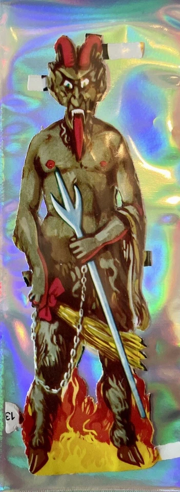 De colección Diablo de Halloween con horquilla troquelada grande 2x6” en Alemania 1930’ Nuevo de Lote Antiguo Foto 2 de 4