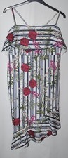 ASOS Ladies Multicolour Floral Midcalf Frill Bottom Dress Uk Size 16 Bnwt