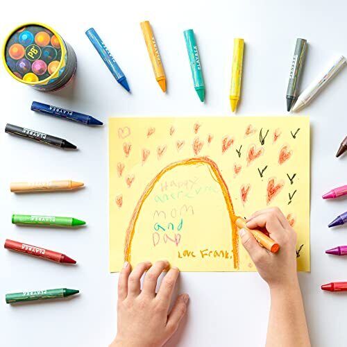 18 Colors Jumbo Crayons for Kids Ages 2-4 - Non Toxic Washable Toddler 4-8