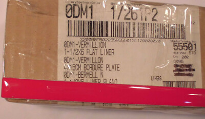 1 pc. Vermillion Red* Ceramic Tile; Pencil - Liner - Sizzle; 1/2'' X 6''  Daltile