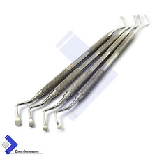 Dental Lucas Bone Curettes Set Of 4 Periodontal Extraction Surgery Dentist Tools