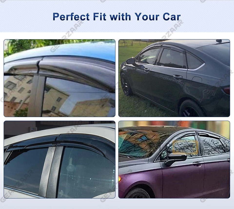 For Ford Fusion 2013-2020 Mugen Style Window Vent Visor Rain Guards Deflector - Изображение 3 из 4