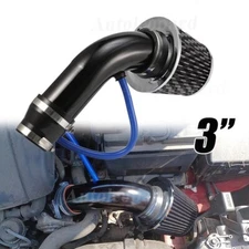 3" Cold Air Intake Filter Induction Pipe Car Auto Power Flow Hose System Black