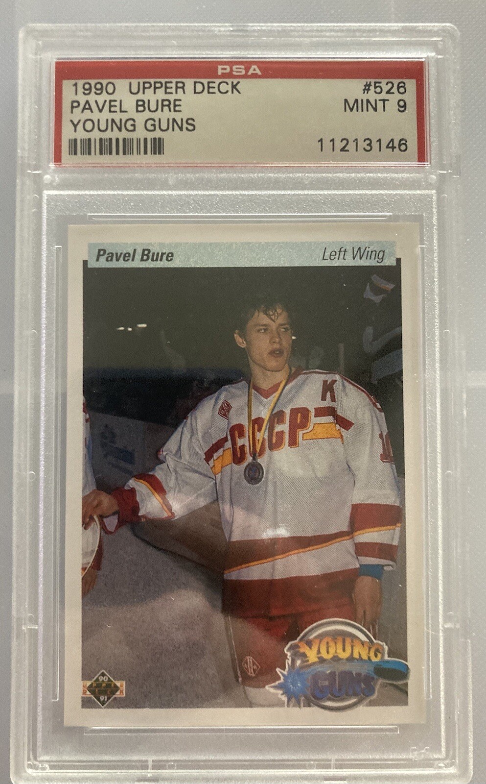 1990 Upper Deck Young Guns Pavel Bure RC #526 PSA 9 Mint HOF Canucks Sharp Card