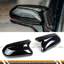 FOR 2018-24 TOYOTA CAMRY M STYLE GLOSS BLACK SIDE VIEW MIRROR COVER REPLACEMENT