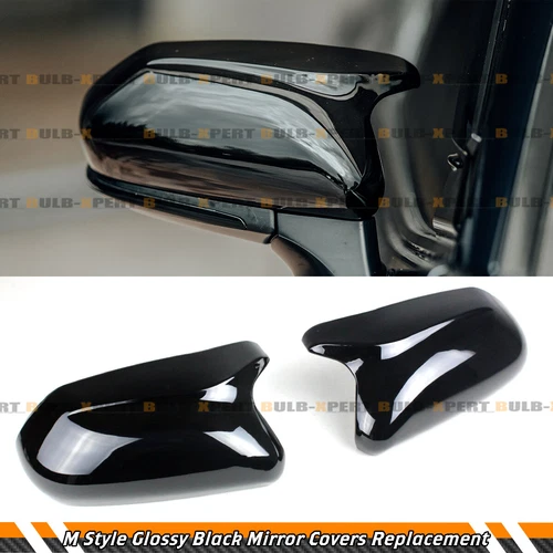 FOR 2018-24 TOYOTA CAMRY M STYLE GLOSS BLACK SIDE VIEW MIRROR COVER REPLACEMENT