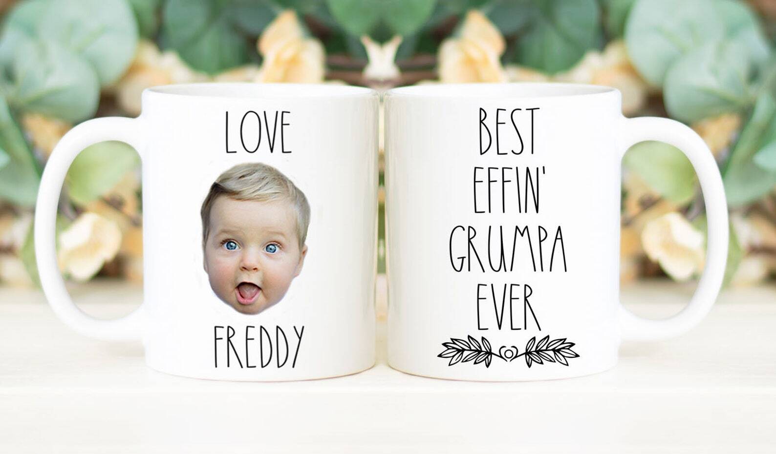 Best Effin' Grumpa Ever Mug Father's Day Gift Personalized With Photo Of Kids