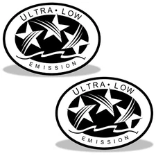 Ultra Low Emission 3 Star California DOT Outboard Graphic Sticker Decal - White