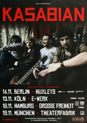Kasabian - Live In The West, Tour 2011 | Konzertplakat | Poster