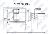 NPW-NS-011 NTY Gelenksatz, Antriebswelle FüR Nissan